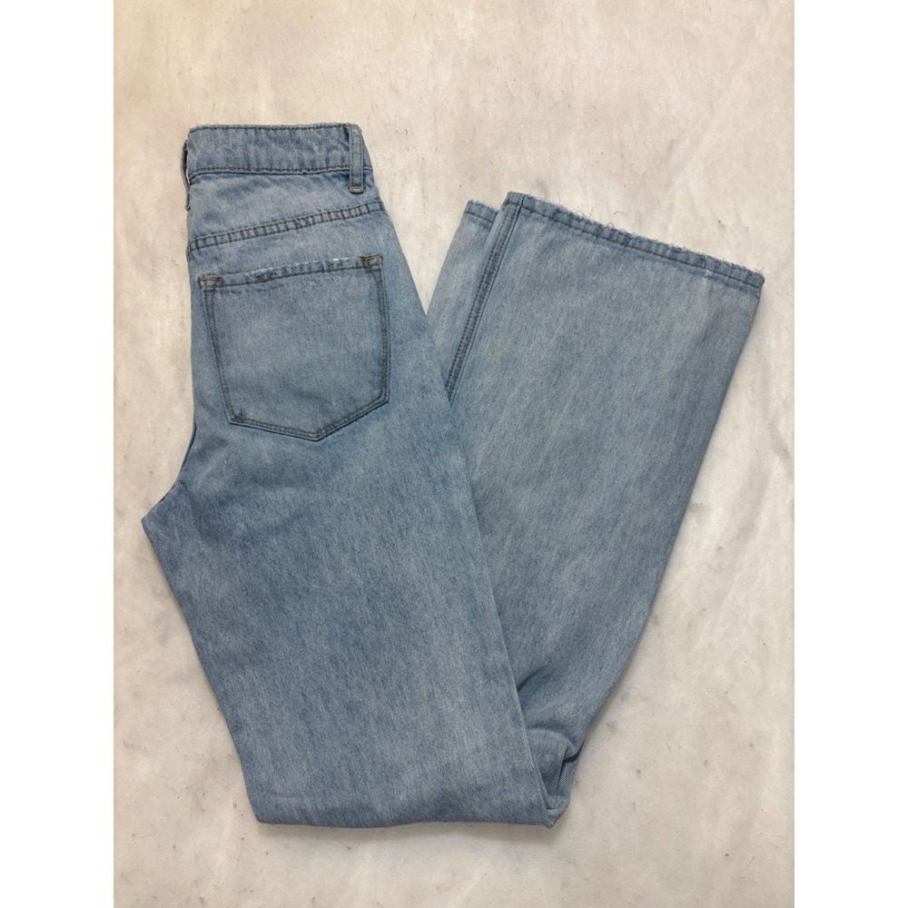 Vervet Los Angeles Womens Light Wash Distressed Wide Leg Jeans V2473 Size 24